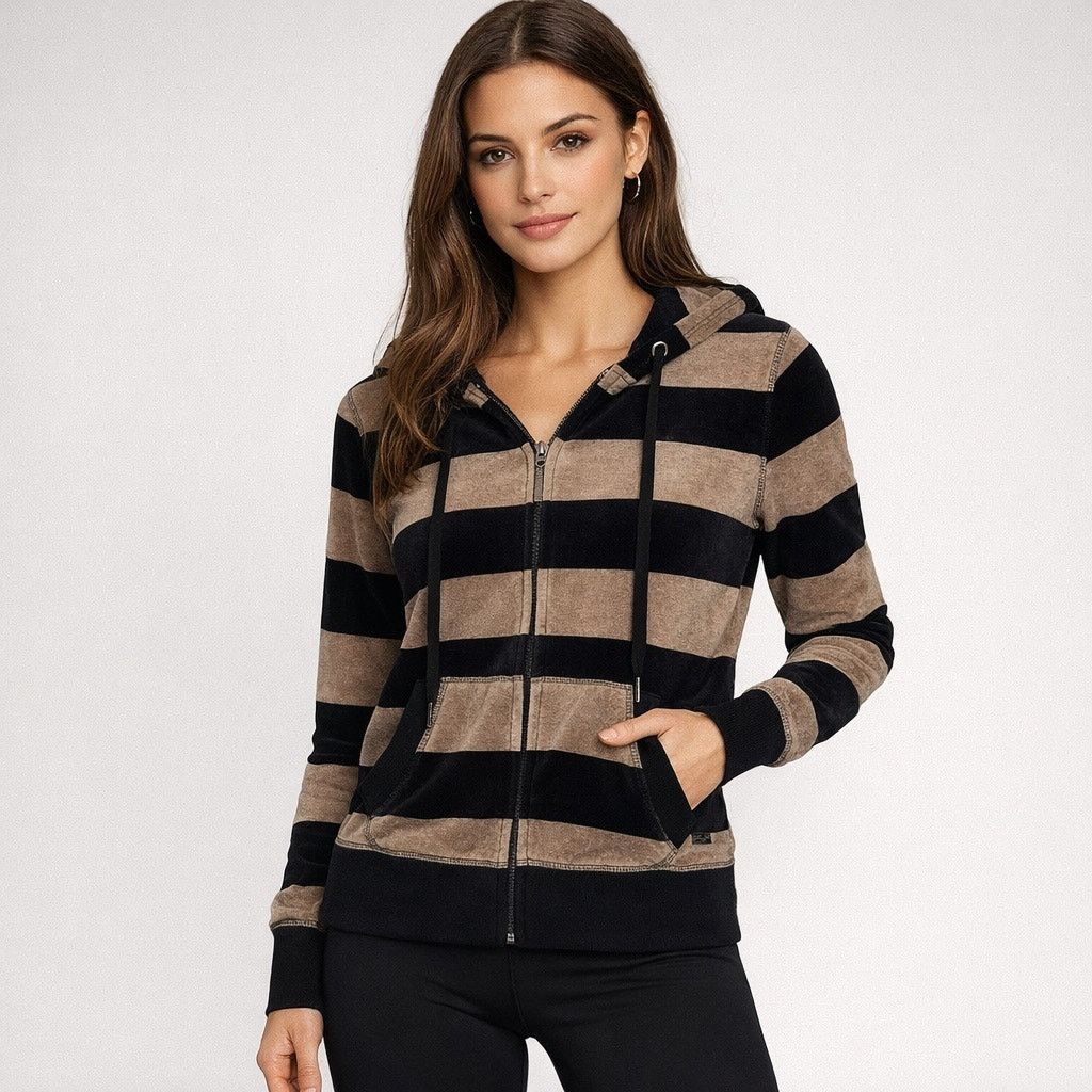 Calvin Klein Calvin Klein Performance Velour Stripe Zip Hoodie Size S / US 4 / IT 40 - 1 Thumbnail