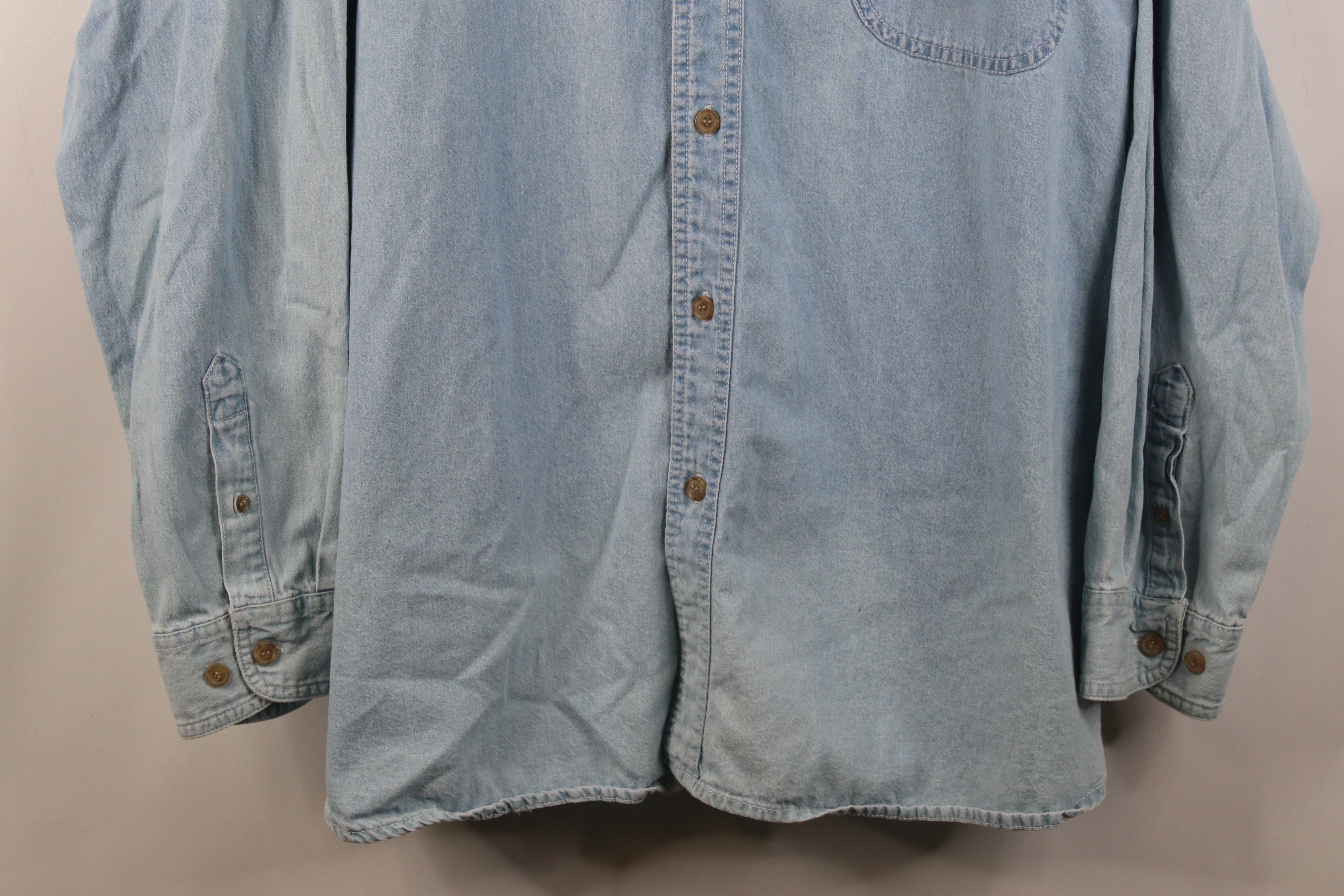 Vintage Vintage 90s Streetwear Collared Denim Jean Button Down Shirt Size US XXL / EU 58 / 5 - 3 Thumbnail