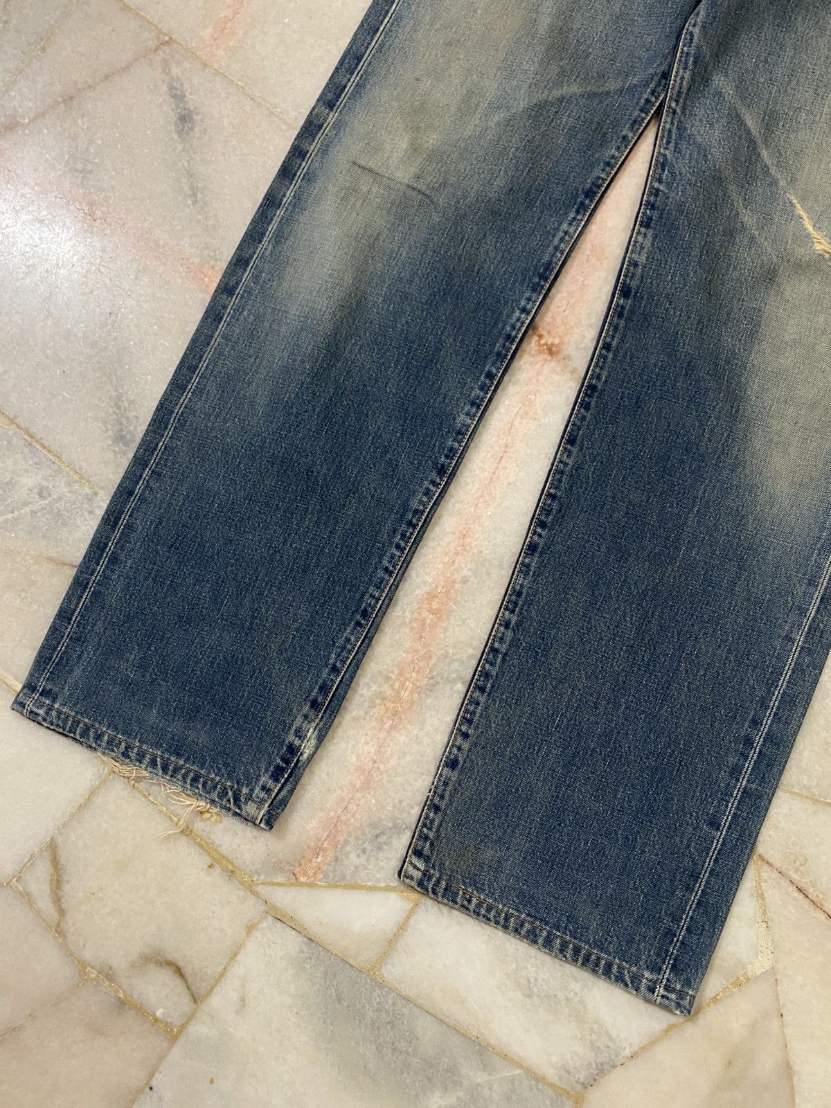 Edwin Vintage Edwin 505x Washed Orange Tab Ripped Selvedge Denim Size US 30 / EU 46 - 5 Thumbnail