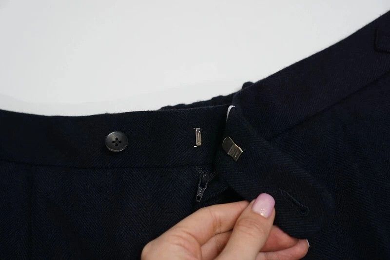 Suitsupply Men Suitsupply Ames Pleat SA Trousers Flannel Blue 106 US44L Size 44L - 3 Thumbnail