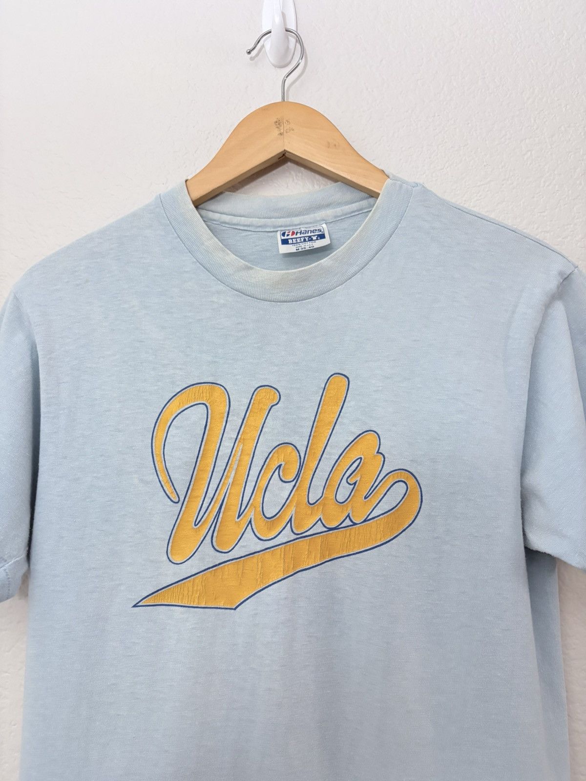 Vintage 90’s UCLA Vintage Faded Blue Tee Shirt Size US M / EU 48-50 / 2 - 2 Thumbnail