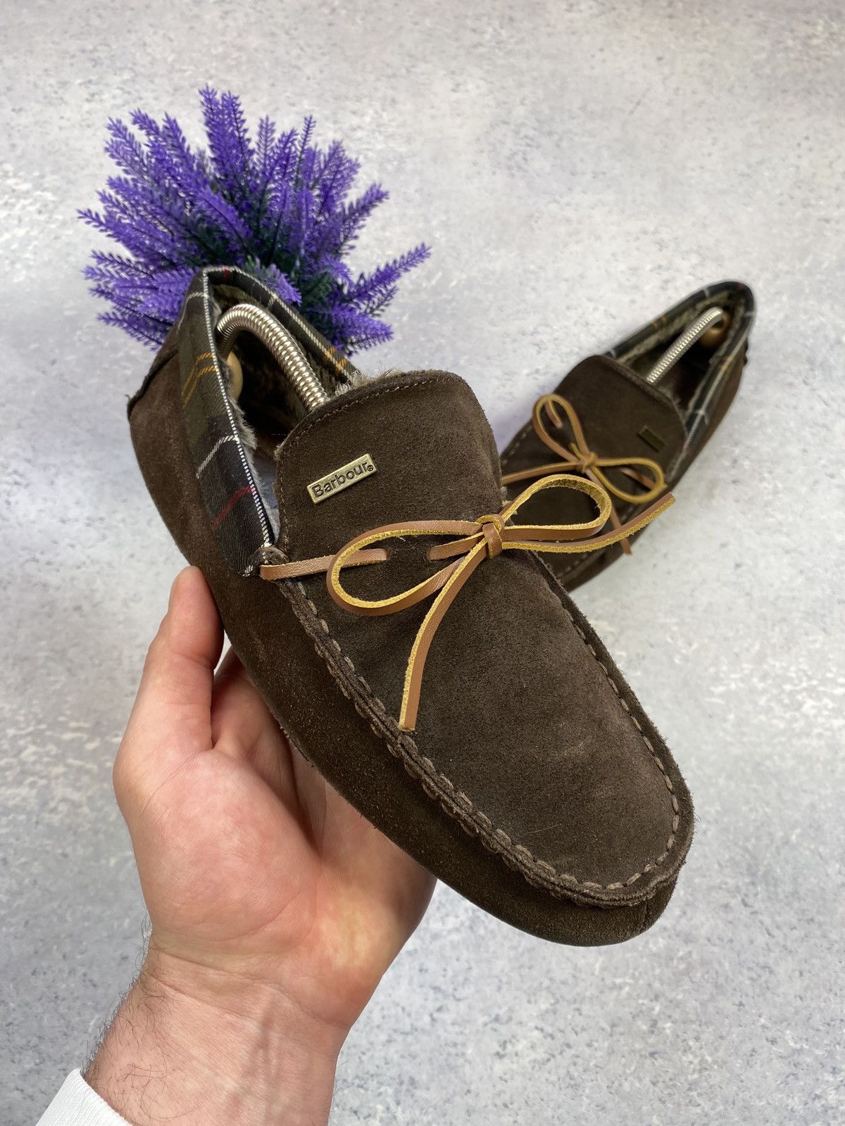 Barbour Barbour men’s Brown Suede Loafers with fur Size US 8 Size US 8 / EU 41 - 6 Thumbnail