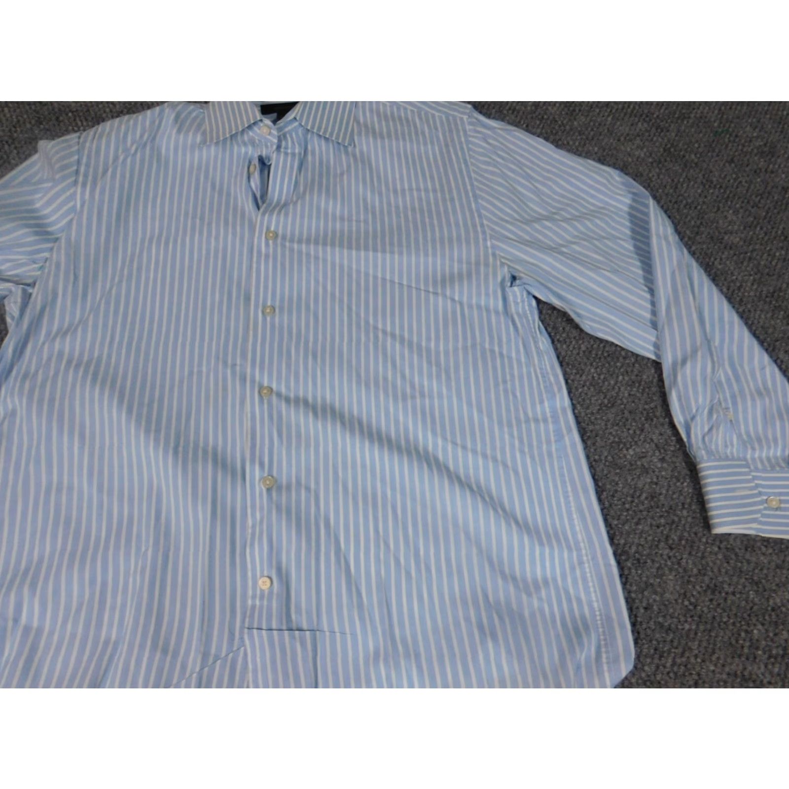 Express Express Mens Shirt Medium Blue striped button down stretch Size US M / EU 48-50 / 2 - 3 Thumbnail