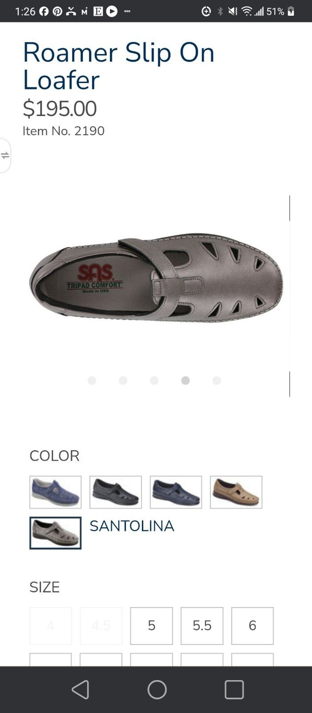 SAS SAS Roamer Slip On Size 8.5M Size US 8.5 / IT 38.5 - 8 Thumbnail