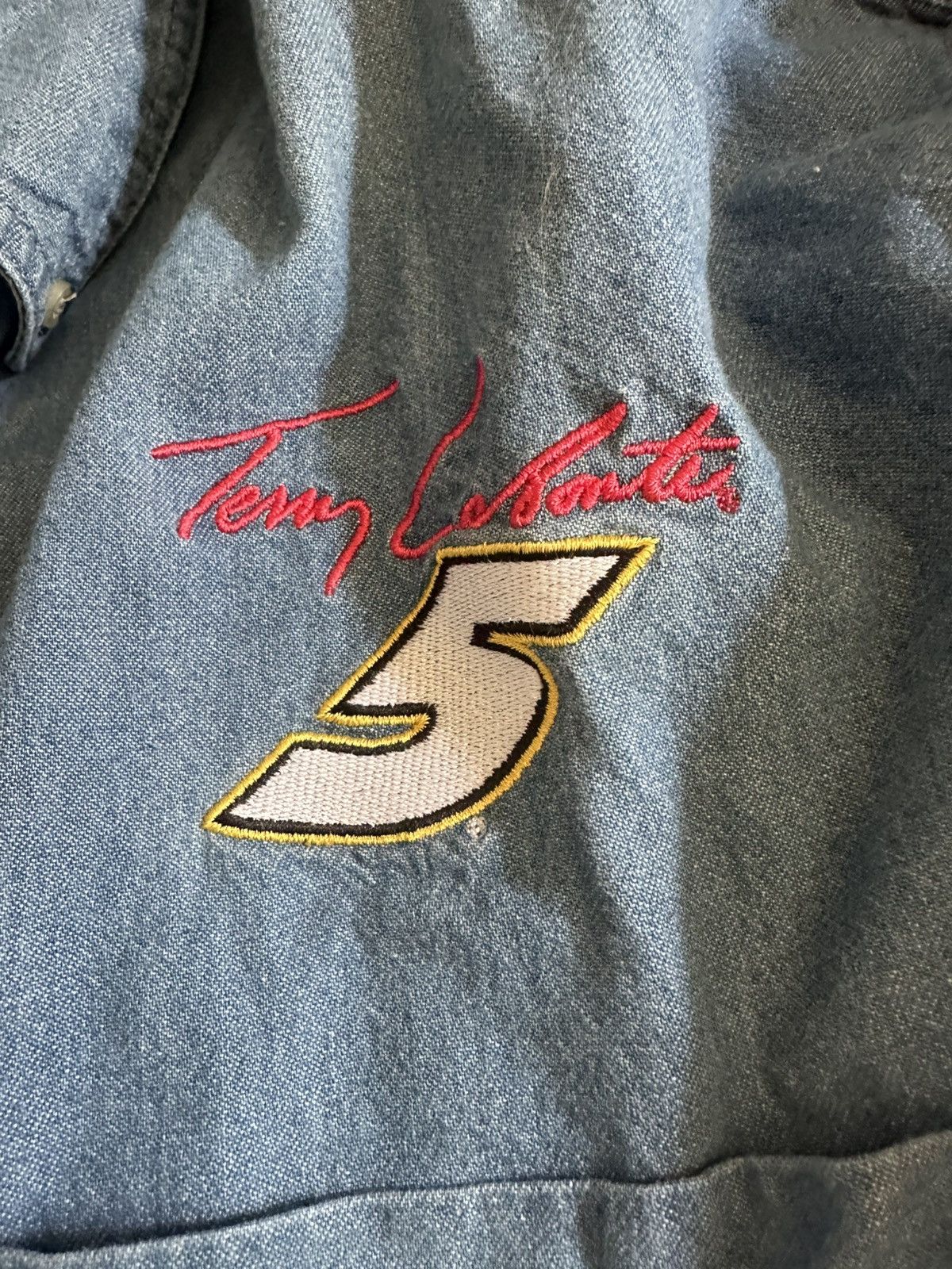 Vintage Vintage Terry Labonte nascar denim shirt Size US XL / EU 56 / 4 - 3 Thumbnail