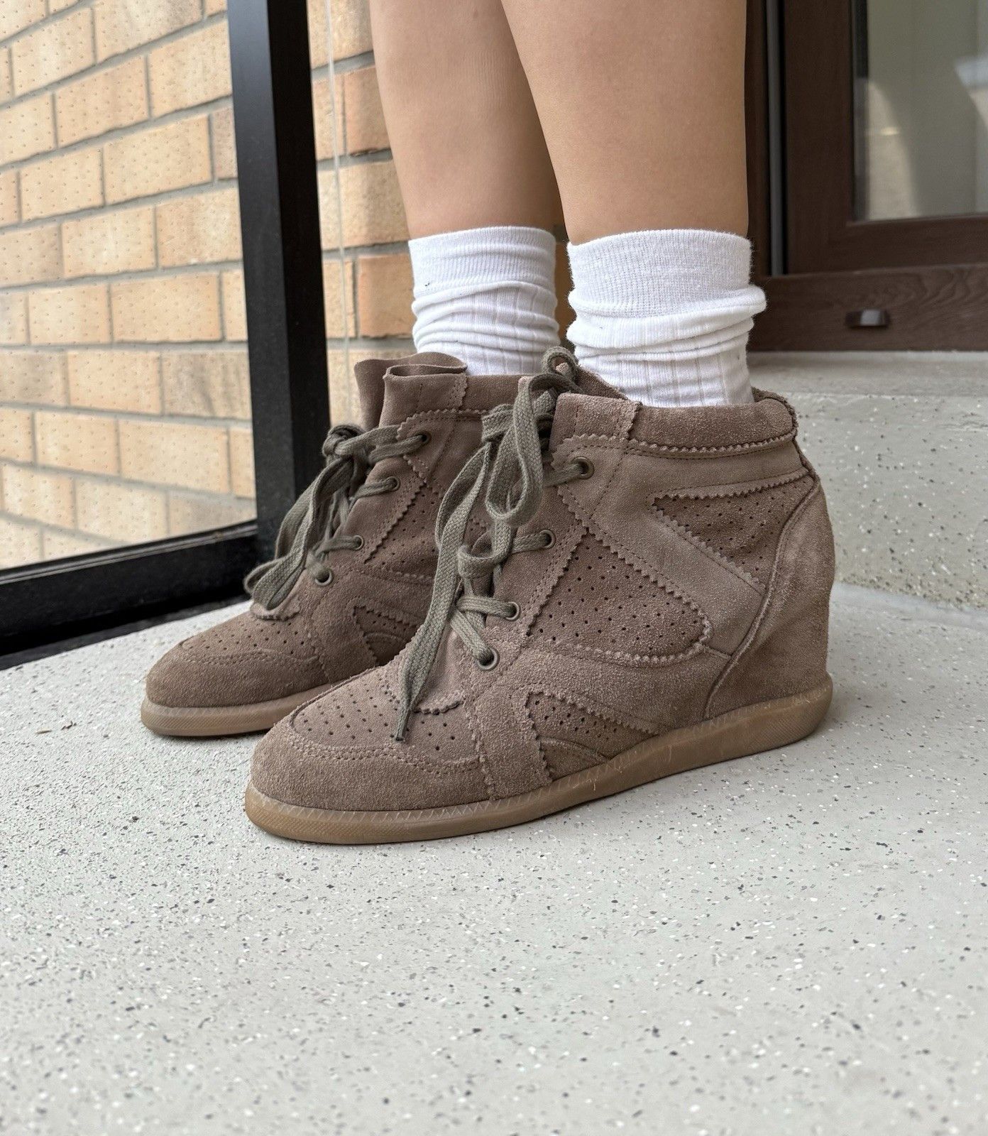Vintage Manfield womens wedge sneakers suede marant style shoes Size US 10 / IT 40 - 1 Thumbnail