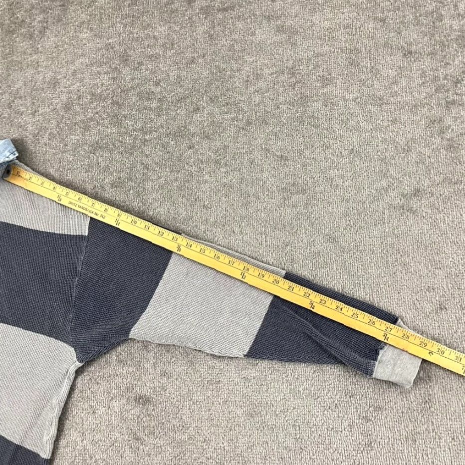 American Eagle Outfitters American Eagle Rugby Polo Shirt Mens Large Blue Gray Striped Thermal Activewear Size US L / EU 52-54 / 3 - 6 Thumbnail