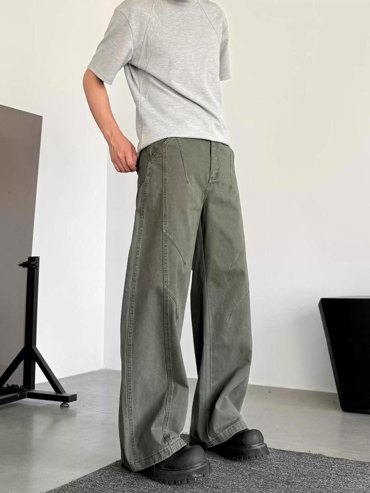Jean Olive Wide Leg Jeans, Loose Fit Pants Size US 32 / EU 48 - 1 Thumbnail