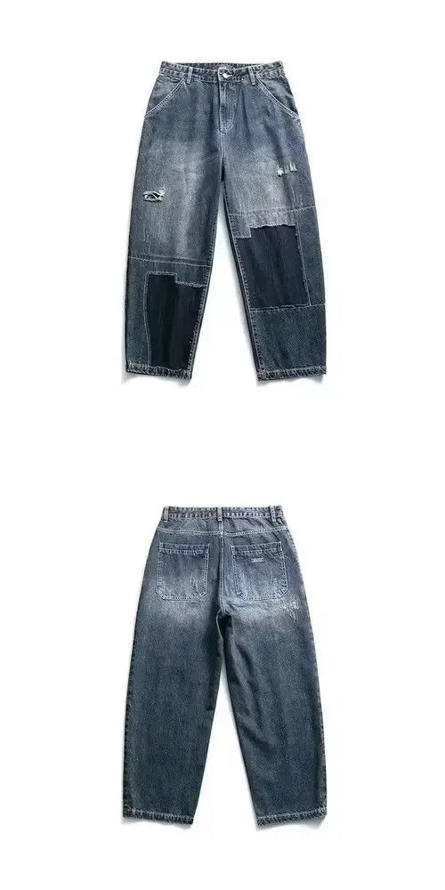 Other 20SS Simple Blue Japan Blue Patchwork Jeans Size US 32 / EU 48 - 2 Thumbnail