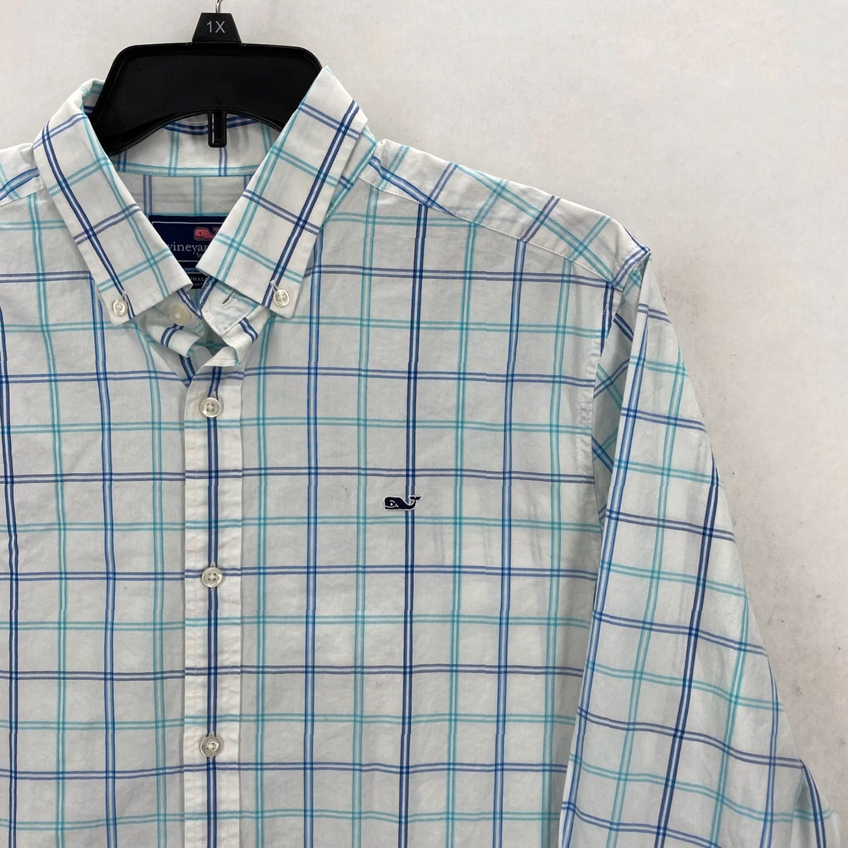 Vineyard Vines Vineyard Vines Whale Shirt Mens Large Blue Check Button-Down Preppy Coastal Shirt Size US L / EU 52-54 / 3 - 2 Thumbnail