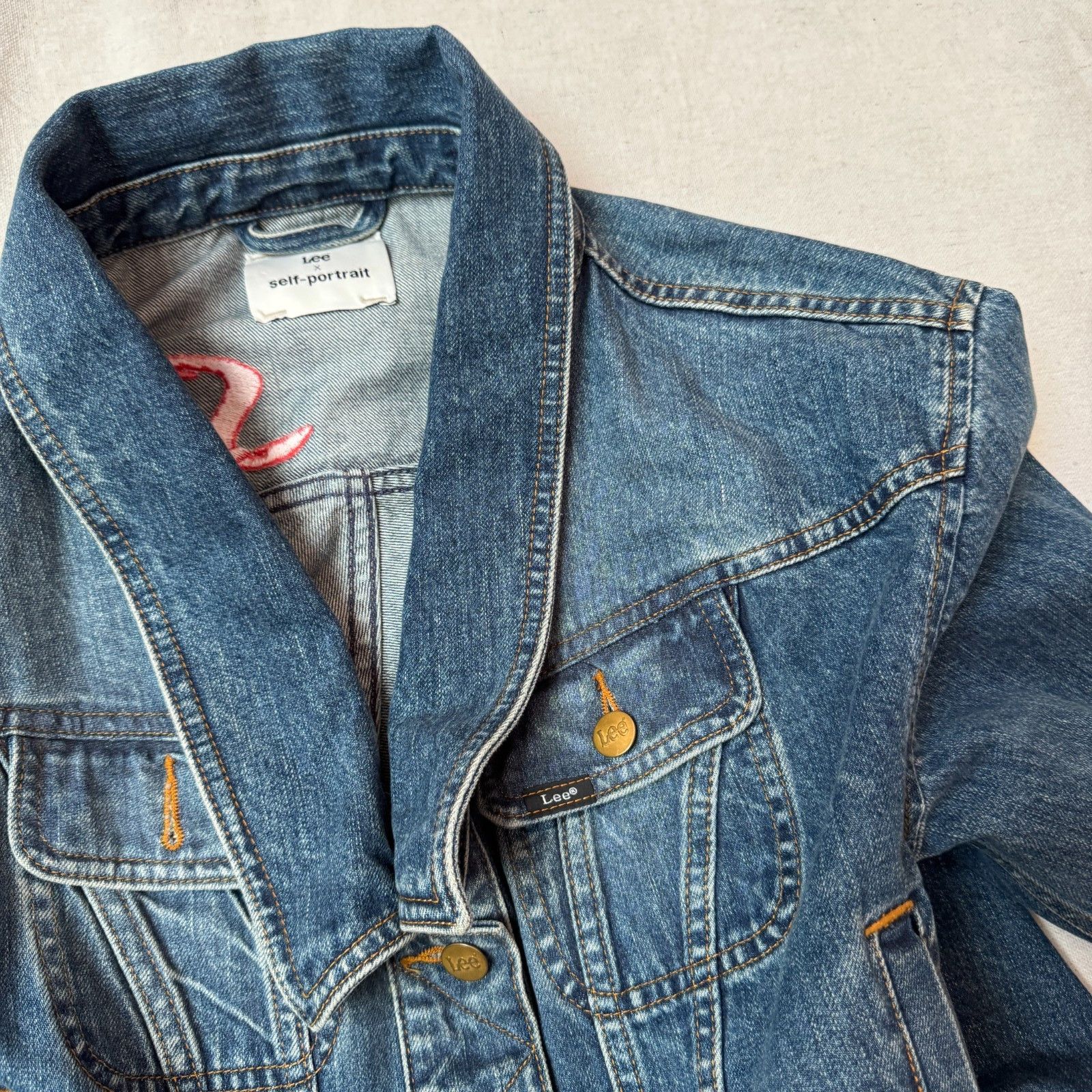 Lee SS19 Self Portrait x Lee Denim Trucker Jacket Women's Medium Size M / US 6-8 / IT 42-44 - 6 Thumbnail