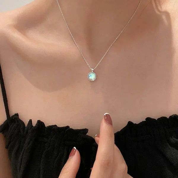 Other 925 Silver Plated Opal Pendant Necklace for Women Size ONE SIZE - 2 Thumbnail