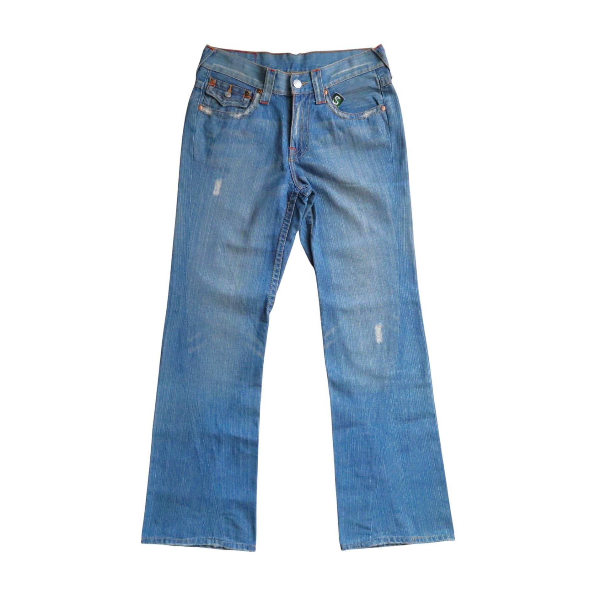 True Religion Vintage True Religion Spiral Cut Ripped Flared Denim Jeans Size US 32 / EU 48 - 1 Thumbnail