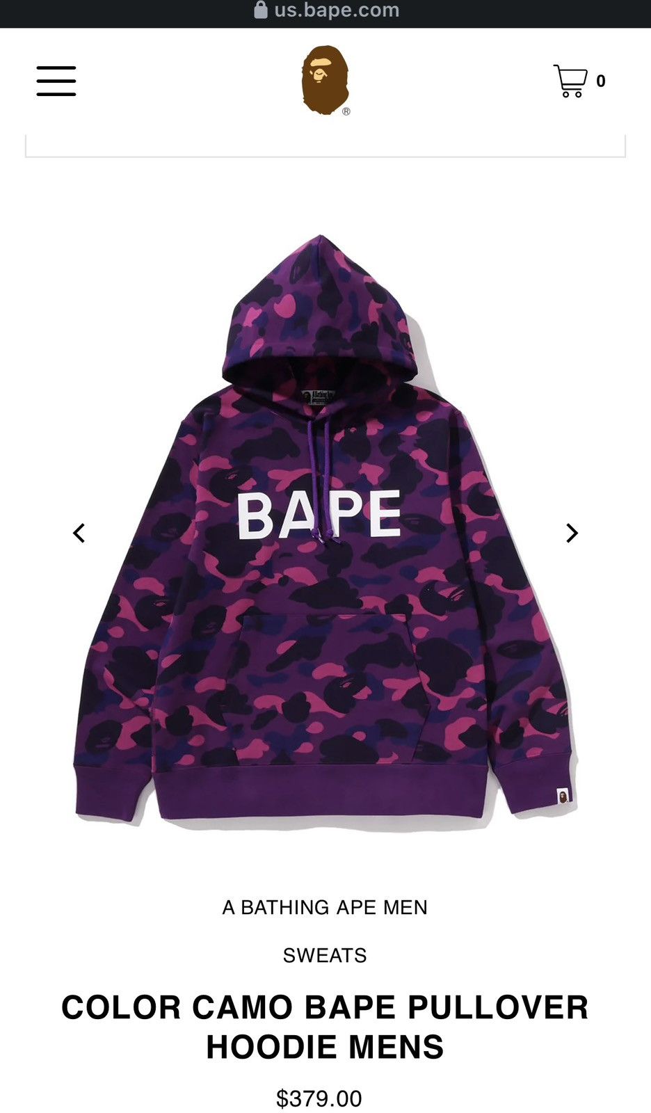 Bape Bape Color Camo Purple Pullover Size US L / EU 52-54 / 3 - 11 Thumbnail