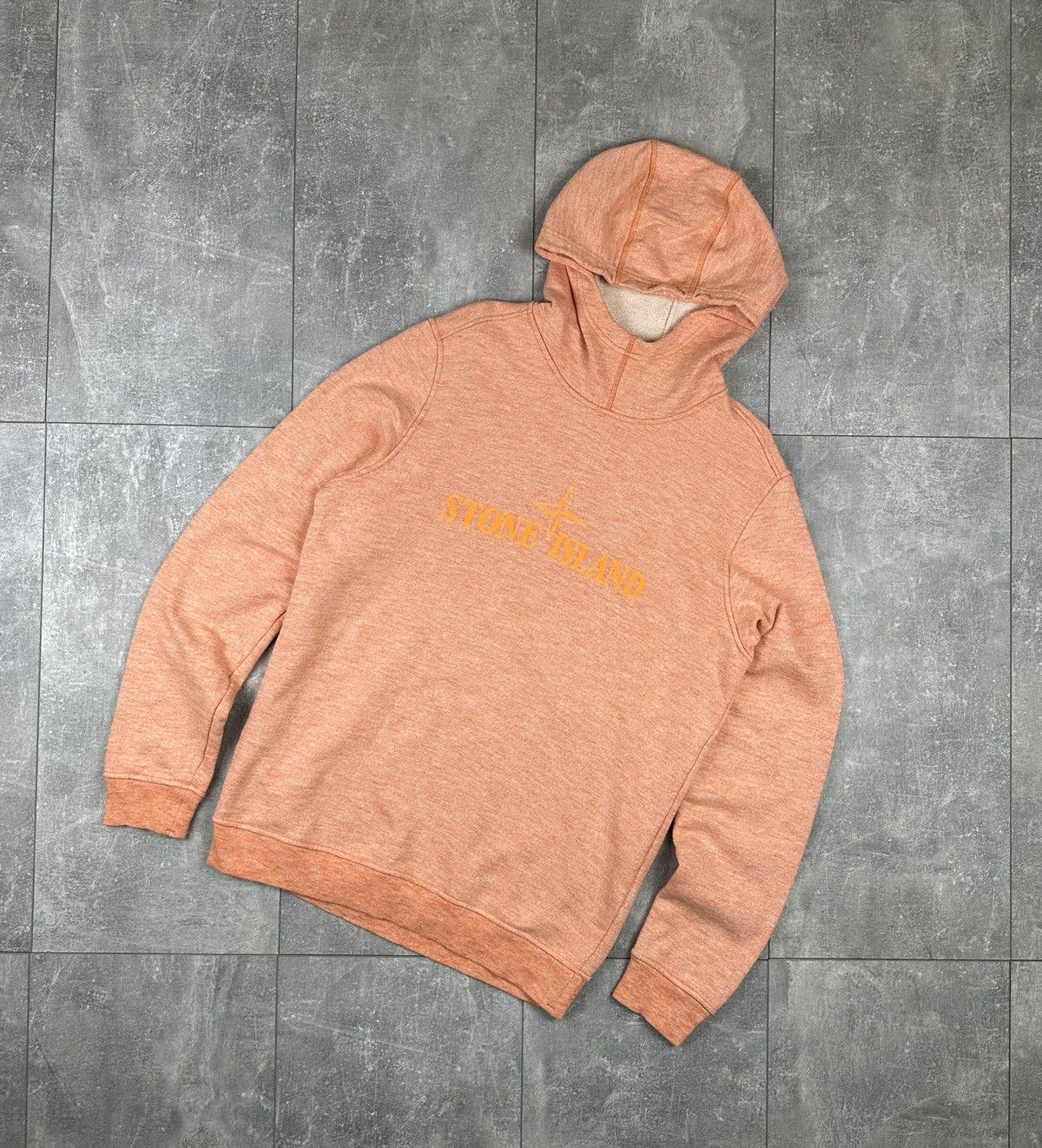 Stone Island Stone Island Orange Big Logo Mens Luxury Hoodie Size US L / EU 52-54 / 3 - 1 Thumbnail