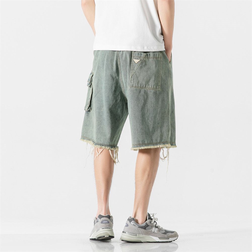 Japanese Brand × Vintage Men's casual vintage distressed washed denim shorts Size US 32 / EU 48 - 4 Thumbnail