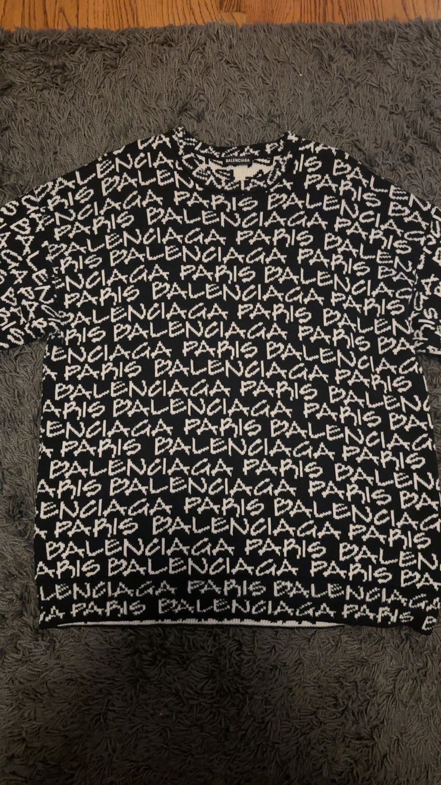 image of Balenciaga Black And White Balenciaga Paris Sweatshirt in Black/White, Men's (Size XL)