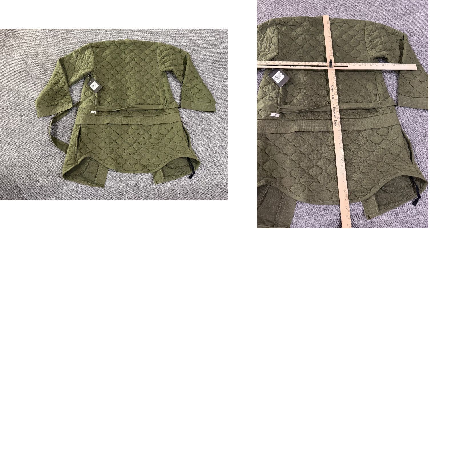 Hurley Hurley Jacket Womens S Green Quilted Long Sleeve Belted Wrap Open Pockets Lined Polyester All Seasons Fall Spring Winter Baggy Regular Mens Womens Size S / US 4 / IT 40 - 8 Thumbnail
