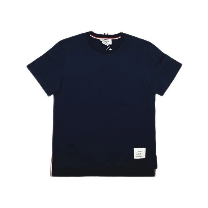 Thom Browne Thom Browne Navy Blue Satin Trimmed T-Shirt -2507 Size US S / EU 44-46 / 1 - 8 Thumbnail