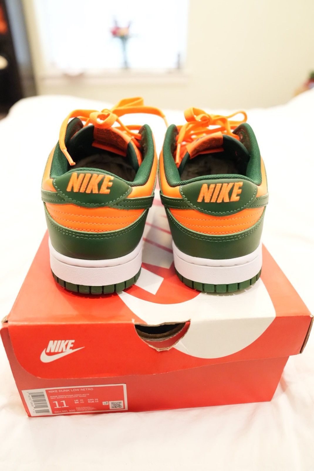 Nike Nike Dunk Low Retro Miami Hurricanes Size US 11 / EU 44 - 3 Thumbnail