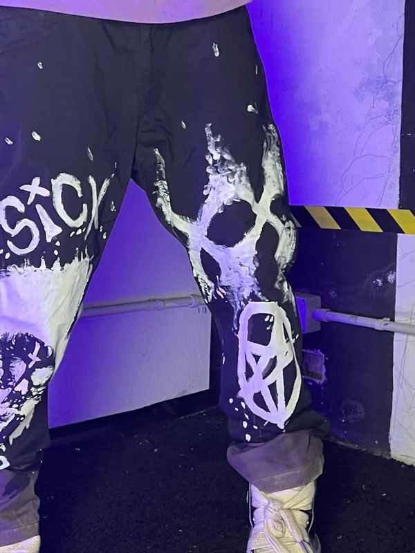 Japanese Brand Goth Alt Punk Streetwear Baggy Oversize Custom Pants Y2k 666 Size US 32 / EU 48 - 3 Thumbnail
