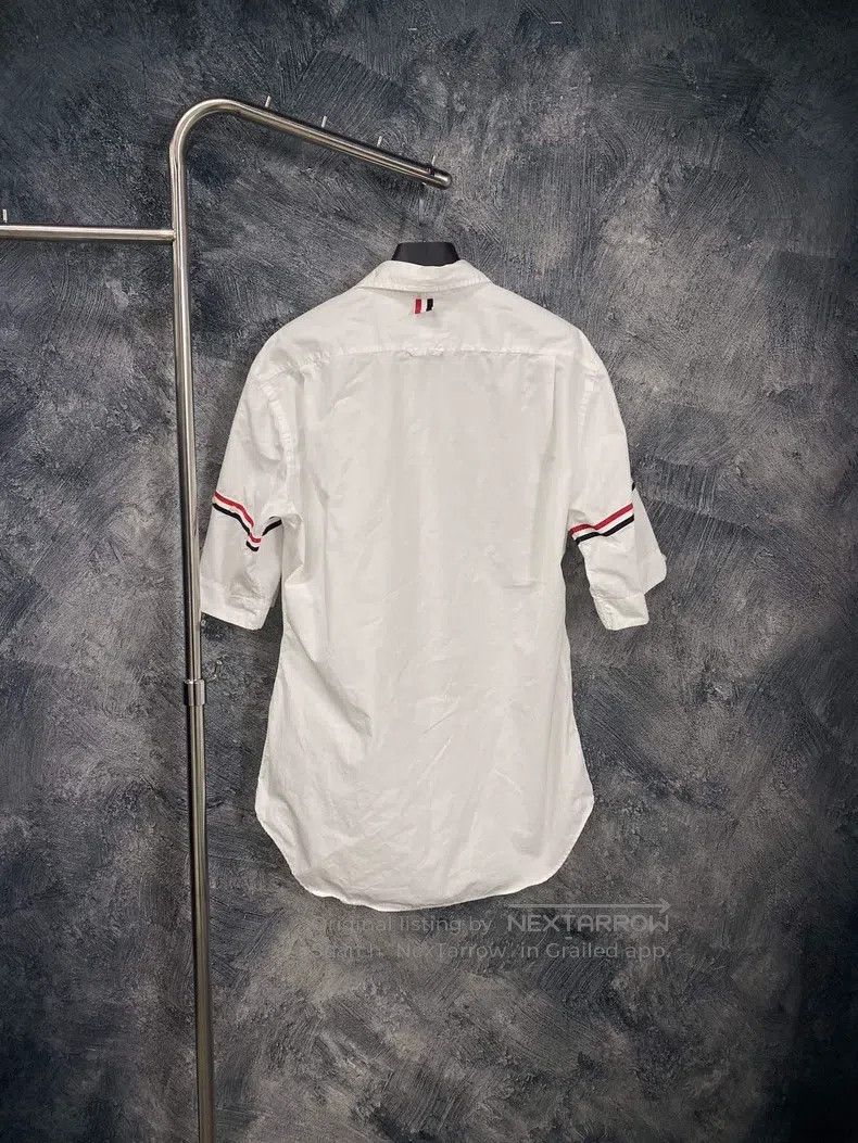 Thom Browne Thom Browne Short-Sleeve Striped Shirt - White Size US XL / EU 56 / 4 - 2 Thumbnail