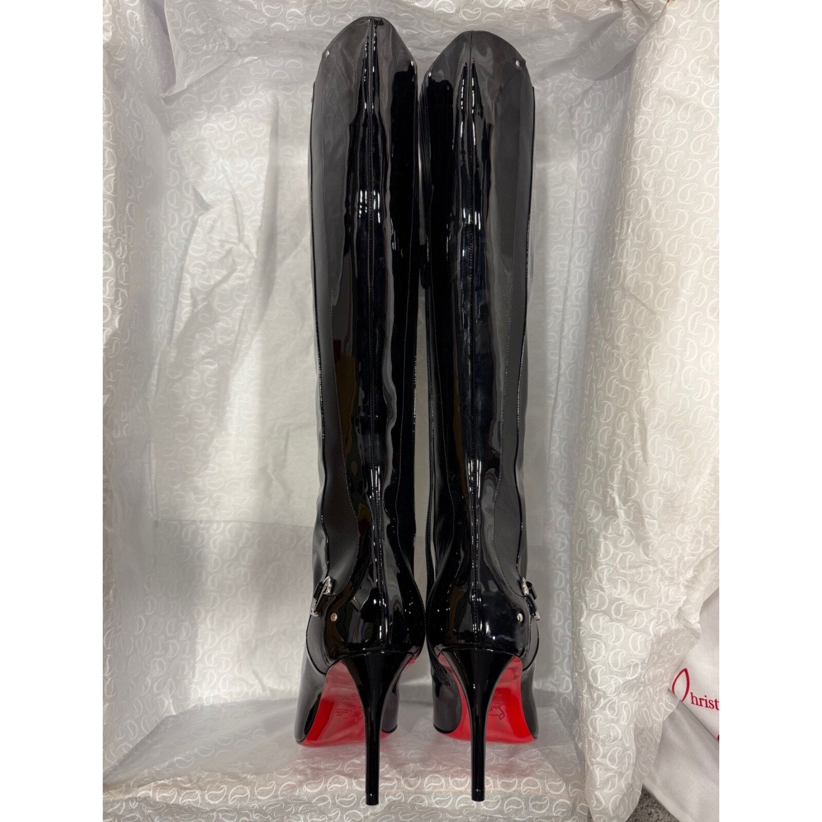 Christian Louboutin Christian Louboutin CL IN 90S Botta 80 Black Logo Leather Size US 8 / IT 38 - 14 Thumbnail