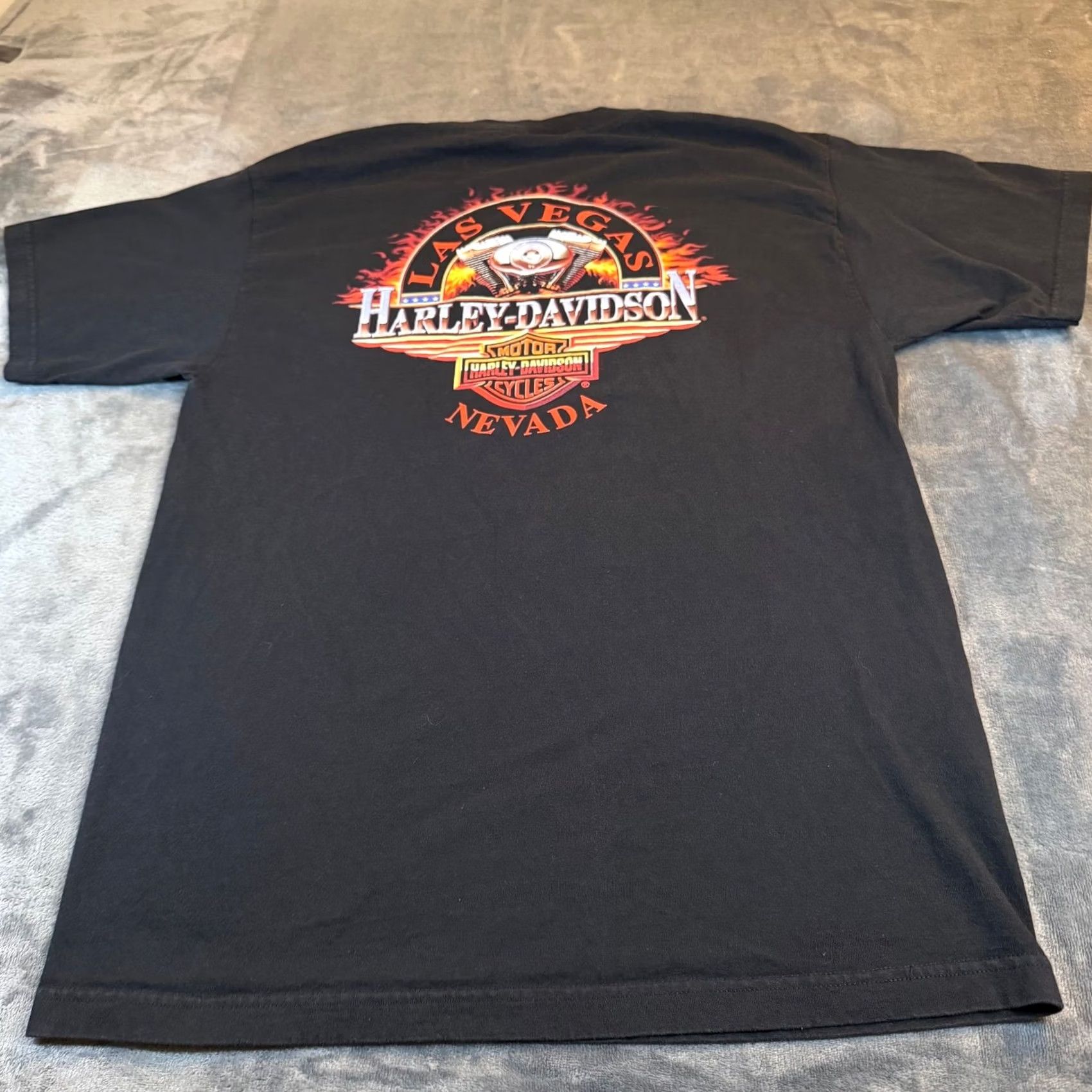 Harley Davidson VINTAGE Harley-Davidson T Shirt Men Large Black Eagles Las Vegas Graphic Tee 2000s USA, Quotes, Music, Horse Mens Size US L / EU 52-54 / 3 - 5 Thumbnail