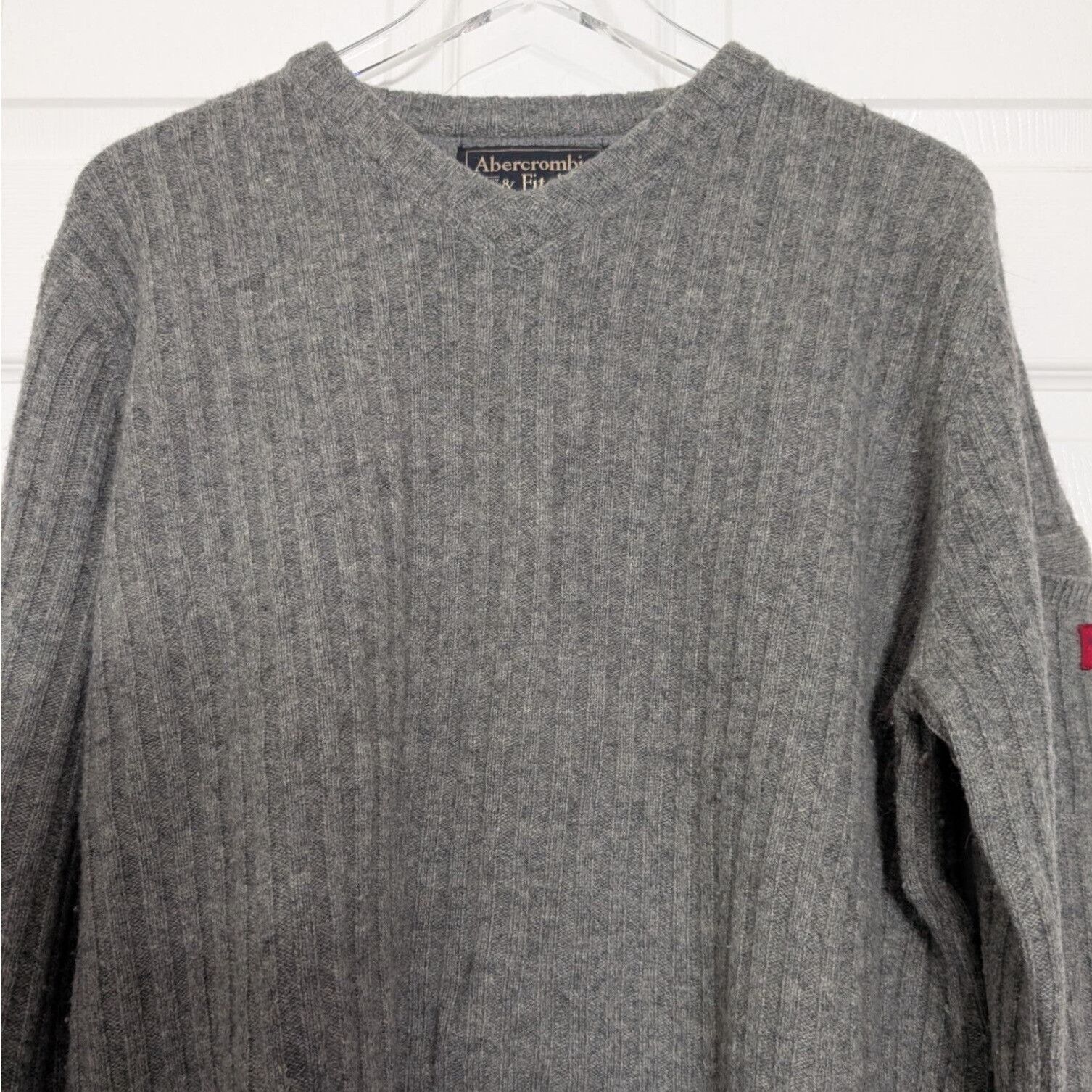 Abercrombie & Fitch Abercrombie & Fitch Ribbed Sweater Mens Size XL Gray Chunky Size US XL / EU 56 / 4 - 2 Thumbnail