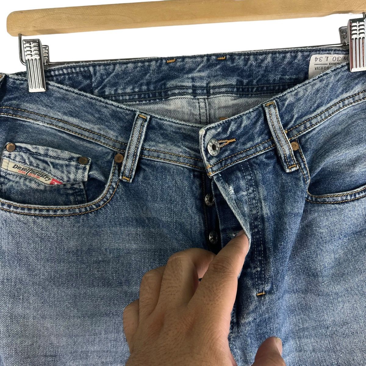 Diesel FLARE BOW CUT DESIGN DENIM JEANS DISTRESSED DIESEL INDUSTRY Size US 36 / EU 52 - 5 Thumbnail