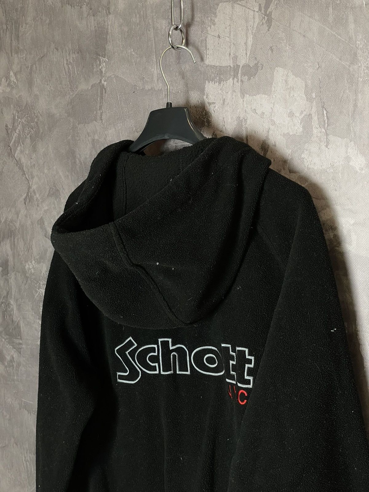 Schott Vintage 90s Schott Fleece Zip Hoodie Sherpa Jacket Size US M / EU 48-50 / 2 - 2 Thumbnail