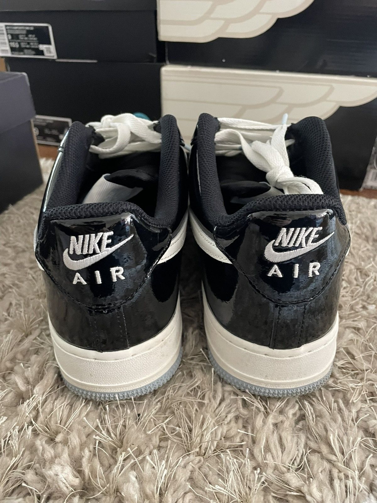 Nike Nike Air Force 1 Low Black Iron Grey Patent Size US 11 / EU 44 - 6 Thumbnail