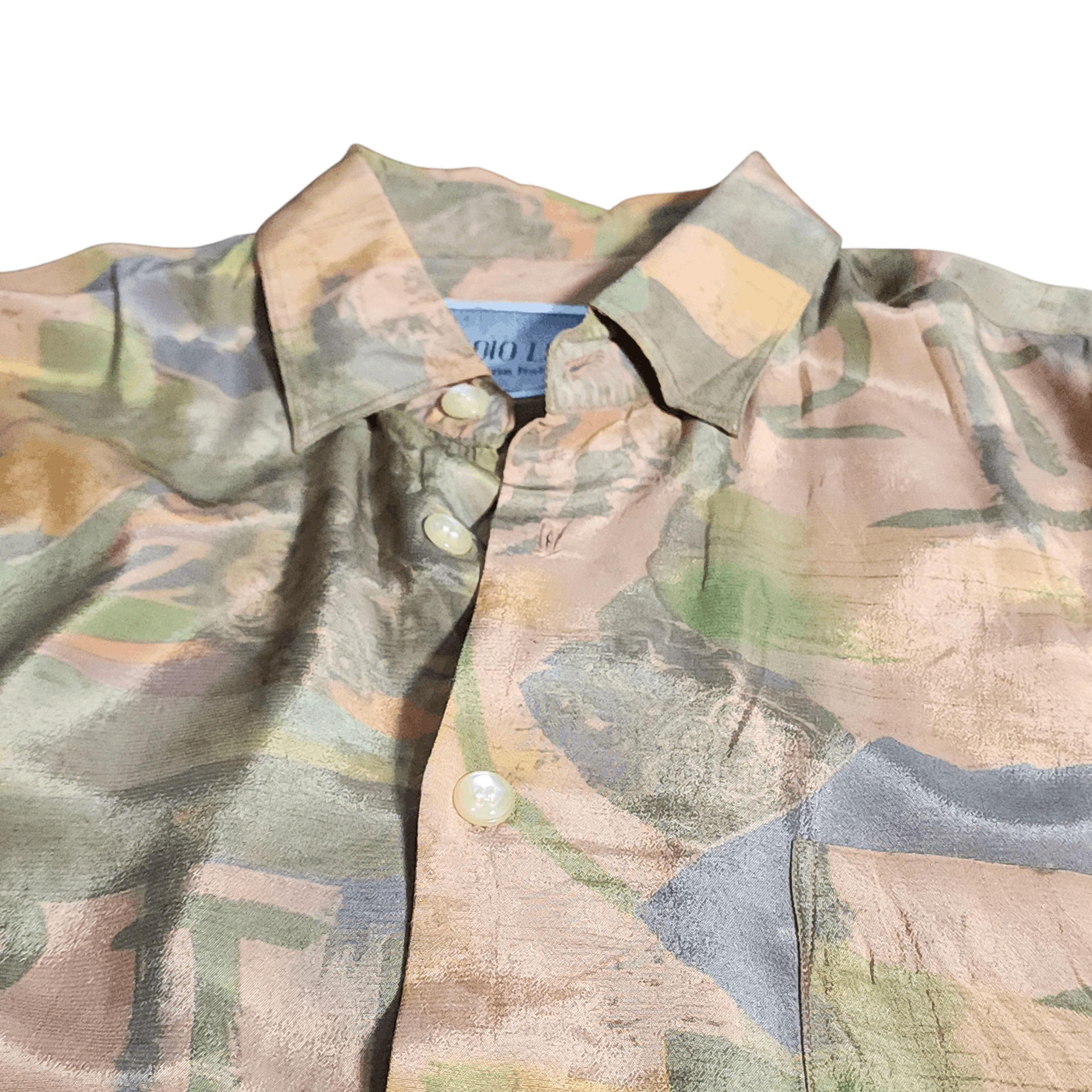 Vintage Vintage 80s Shirt KBC Viscose Claudio Lugli Size US XL / EU 56 / 4 - 4 Thumbnail