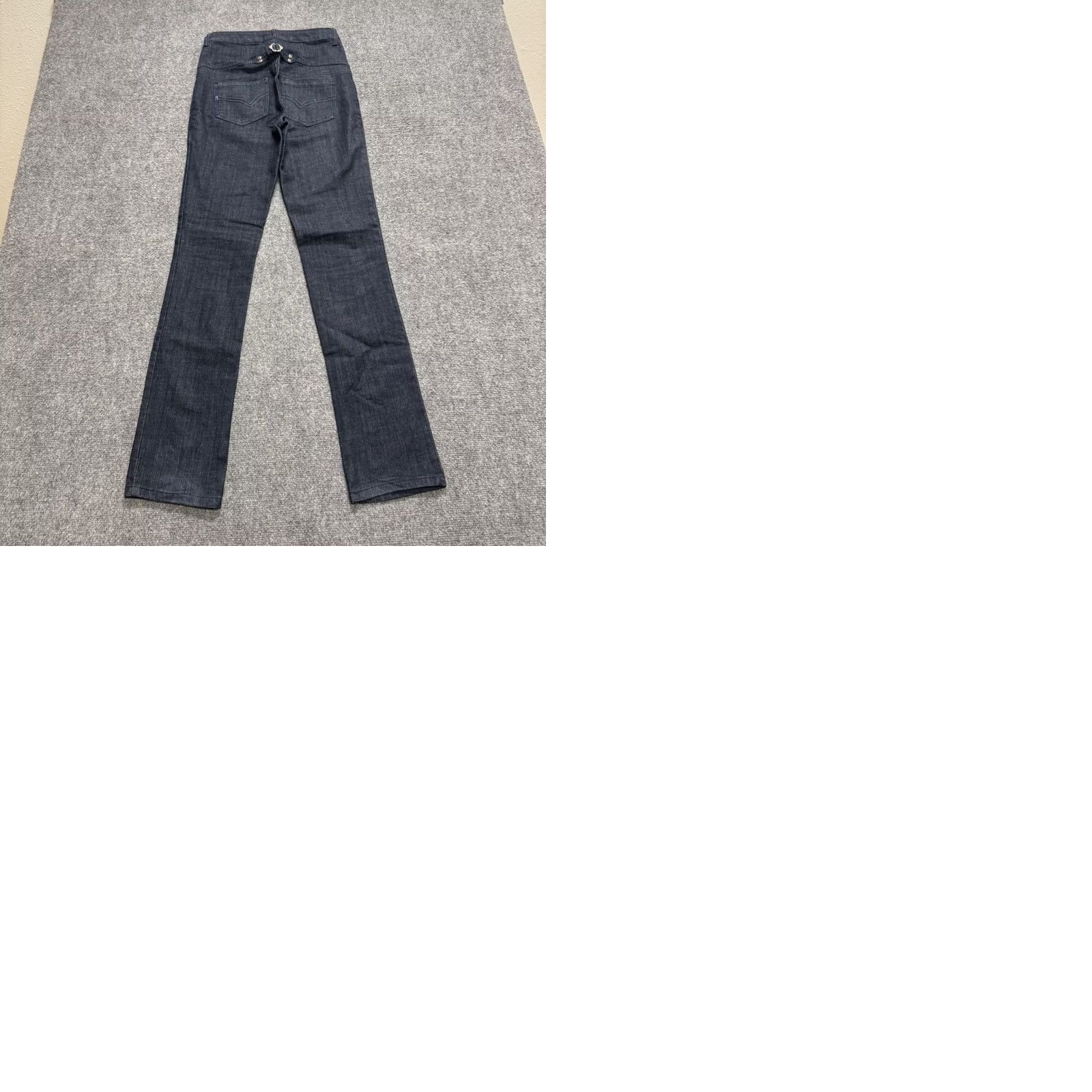 Denime Y2K Denim Jeans Womens 28 High-waisted Dark Wash Multi-button Closure 90s Womens Jeans, Distressed, Unbranded Size 28" / US 6 / IT 42 - 9 Thumbnail