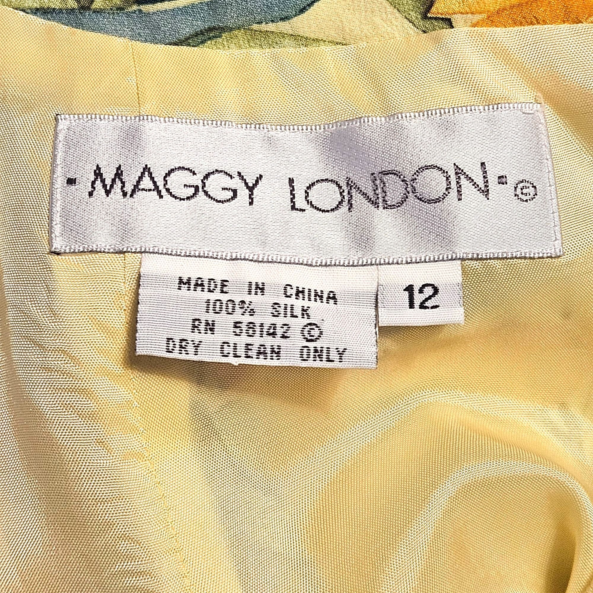 MAGGY LONDON Maggie London Woman Floral Silk Maxi Dress Size 12 Tropical Size XL / US 12-14 / IT 48-50 - 4 Thumbnail