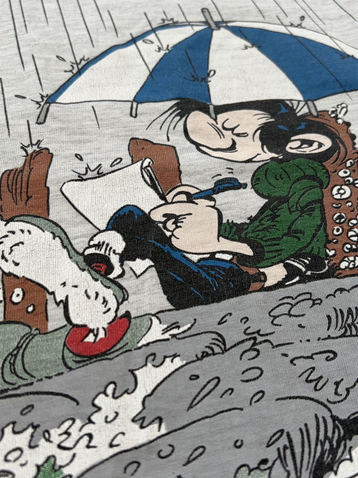 Vintage Gaston Lagaffe Comics 1999 MARSU Gray Wide T-shirt Size US L / EU 52-54 / 3 - 8 Thumbnail