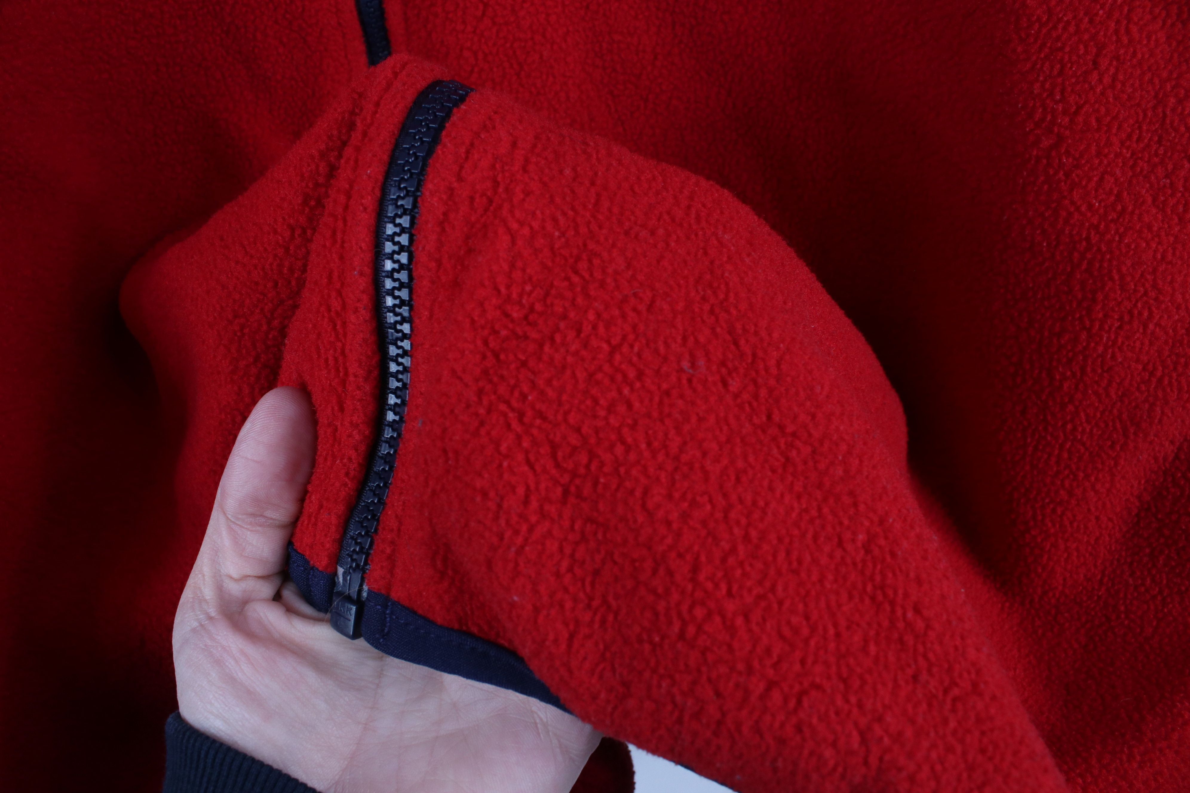 L.L. Bean × Vintage Vintage 90s LL Bean Blank Full Zip Fleece Vest Jacket Red Size US XL / EU 56 / 4 - 4 Thumbnail