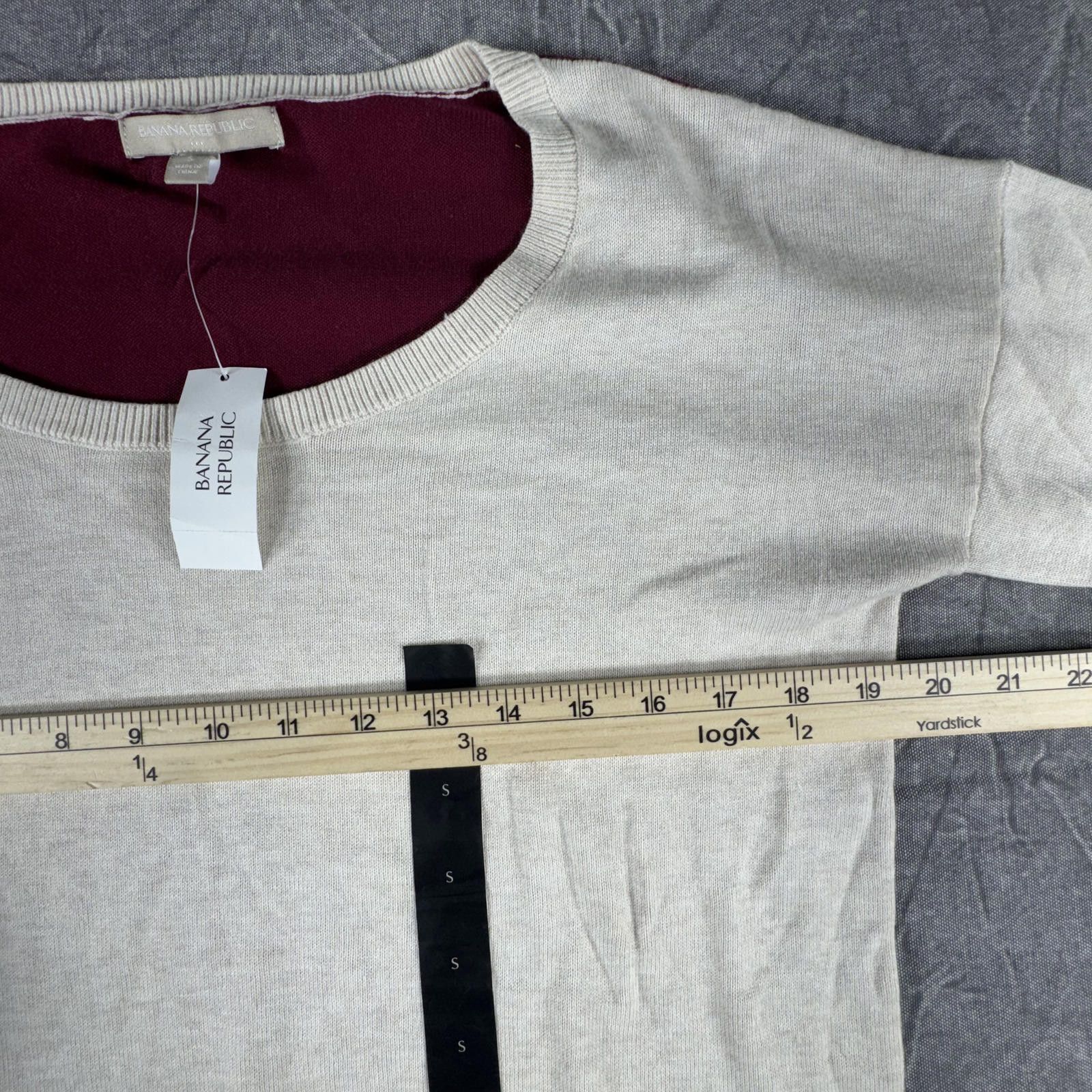 Banana Republic Banana Republic Sweater Women's S Beige Burgundy Cotton NEW Size S / US 4 / IT 40 - 3 Thumbnail