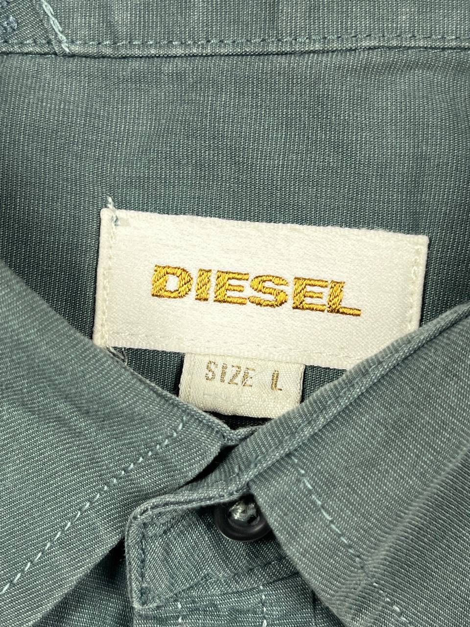 Diesel Diesel Men's Green Short Sleeve Button-Down Shirt Size L Size US L / EU 52-54 / 3 - 6 Thumbnail