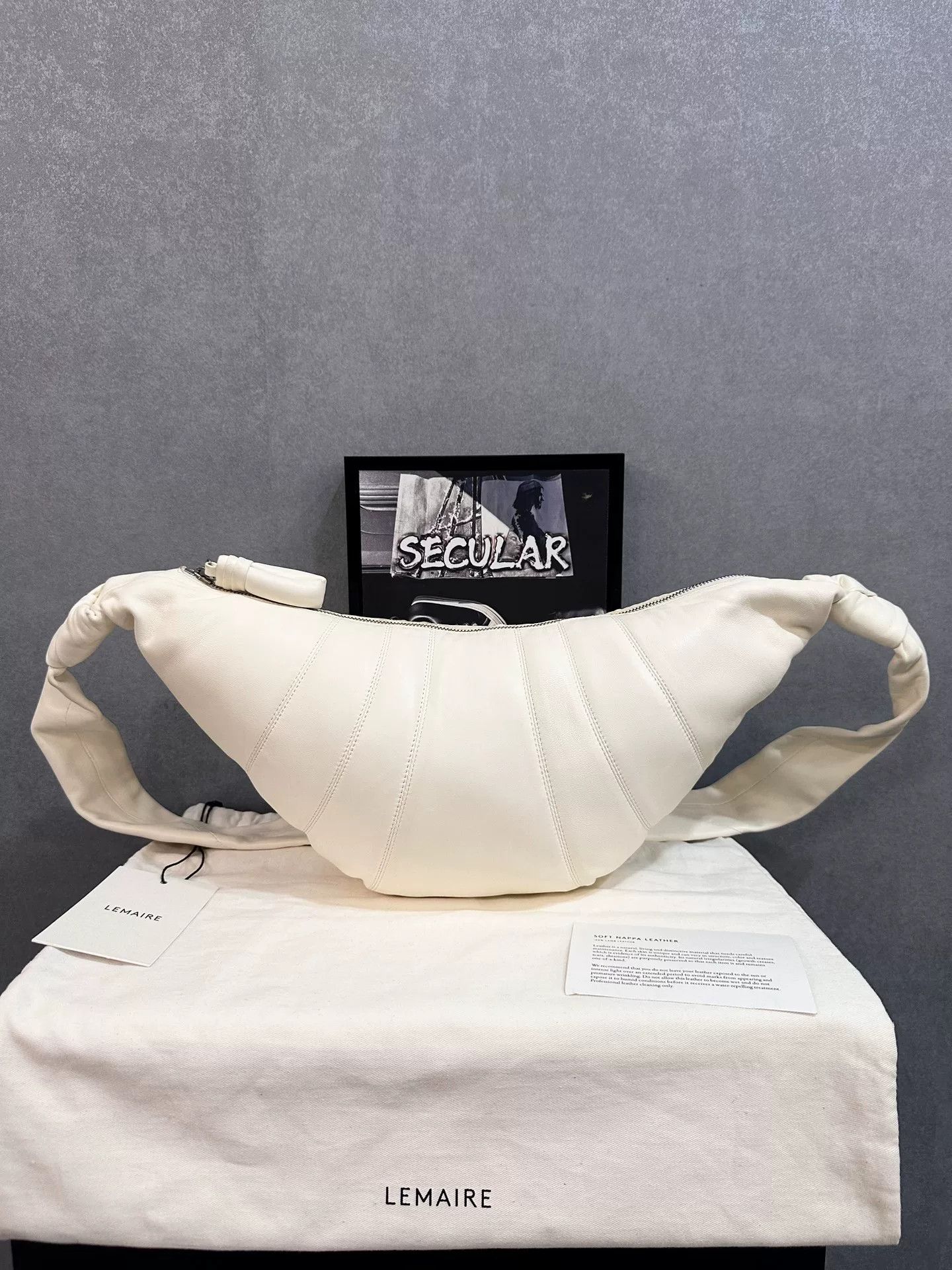 Lemaire Lemaire Medium White Croissant Bag Size ONE SIZE - 1 Thumbnail