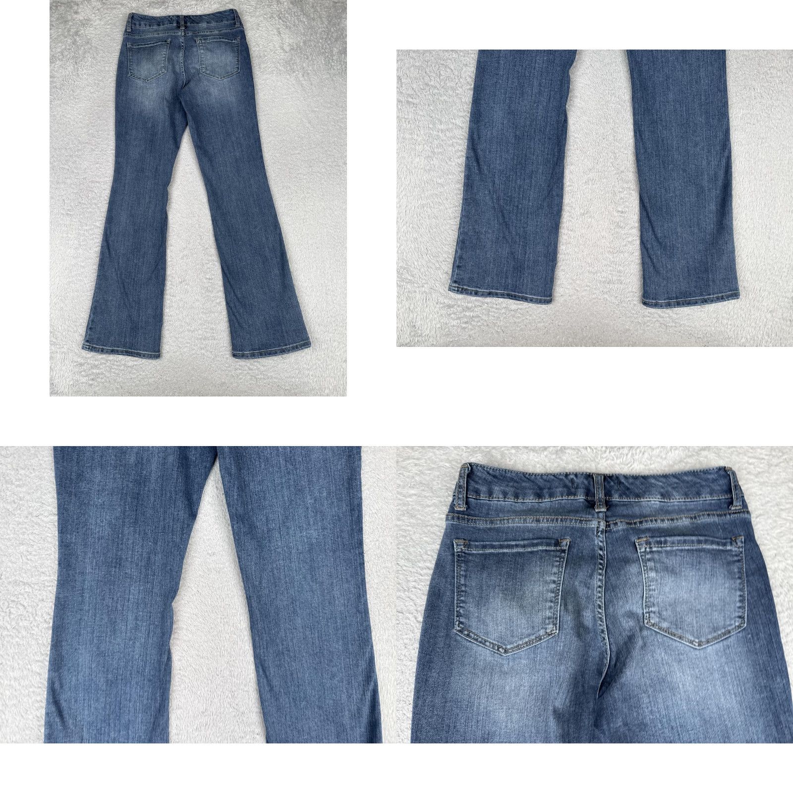 Vintage Code Bleu Jeans Womens Bootcut 6 Blue Medium Wash Mid Rise Stretch 27x31 Denim 5-Pocket Distressed Twin Button Zip Vintage No N/A Size 28" / US 6 / IT 42 - 10 Thumbnail
