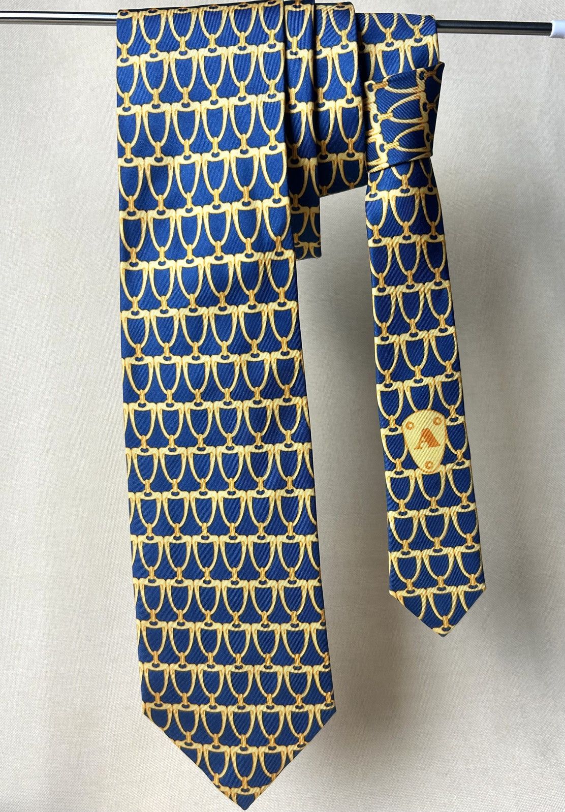 Aquascutum Aquascutum blue navy chins equestrian Silk Mens Tie Size ONE SIZE - 1 Thumbnail