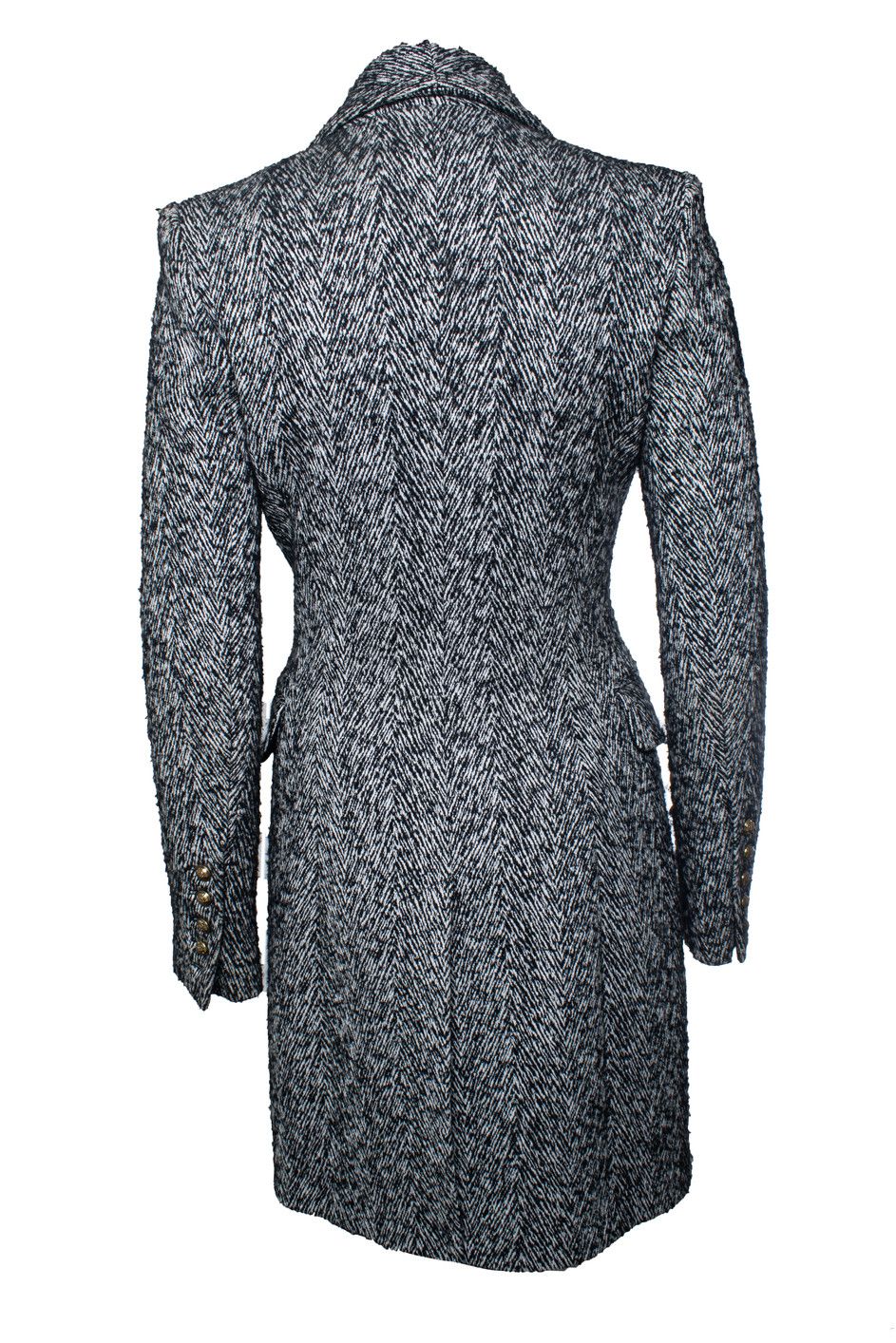 Balmain Balmain, black and white wool coat Size XS / US 0-2 / IT 36-38 - 3 Thumbnail