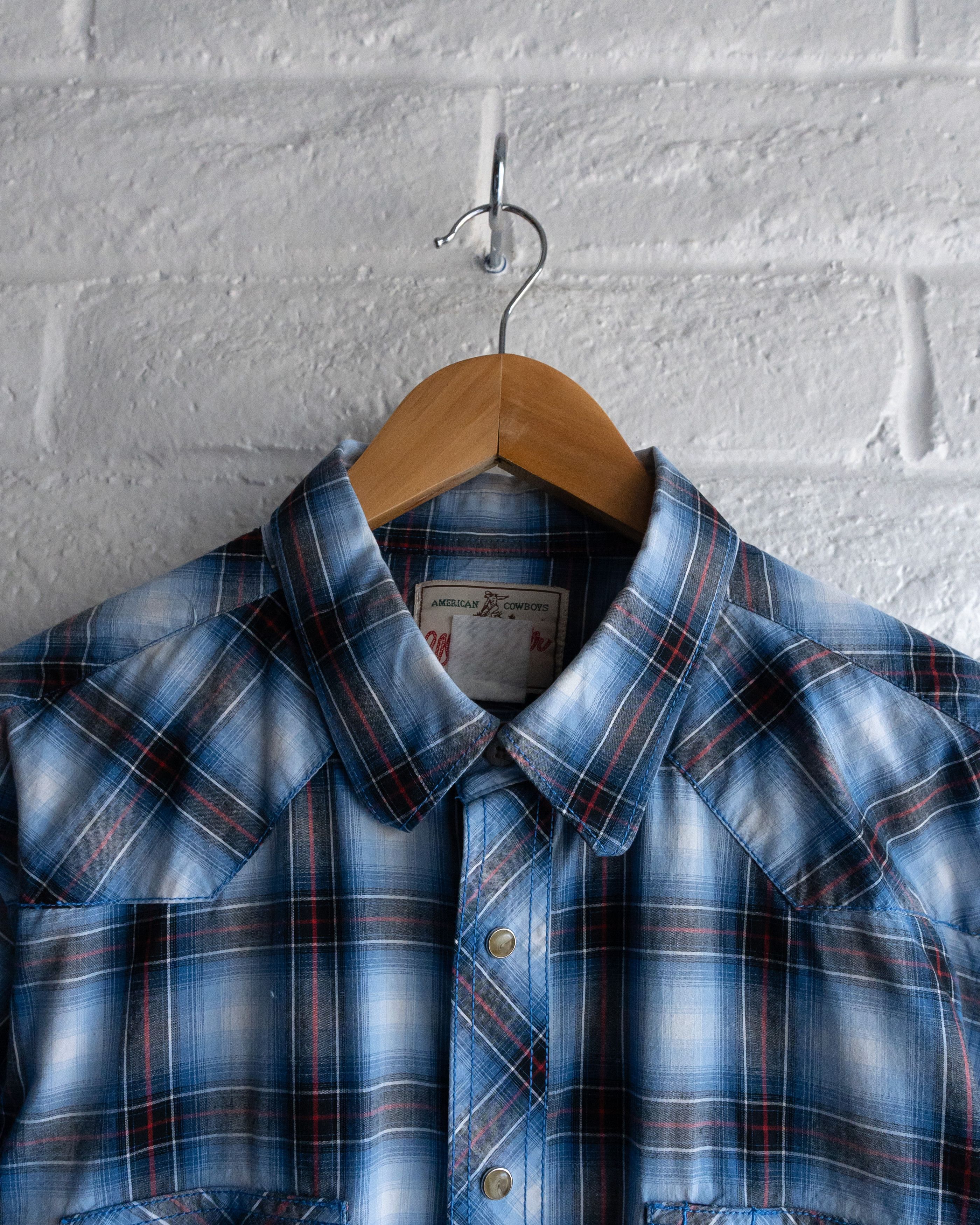 Wrangler Vintage Wrangler Western Shirt Shadow Plaid Men's L Tall Size US L / EU 52-54 / 3 - 2 Thumbnail