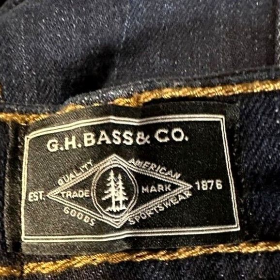 Vintage G.H. Bass Co. Jeans Mens 38X32 Blue Dark Wash Straight Fit 5 Pockets Denim NEW Size US 38 / EU 54 - 3 Thumbnail