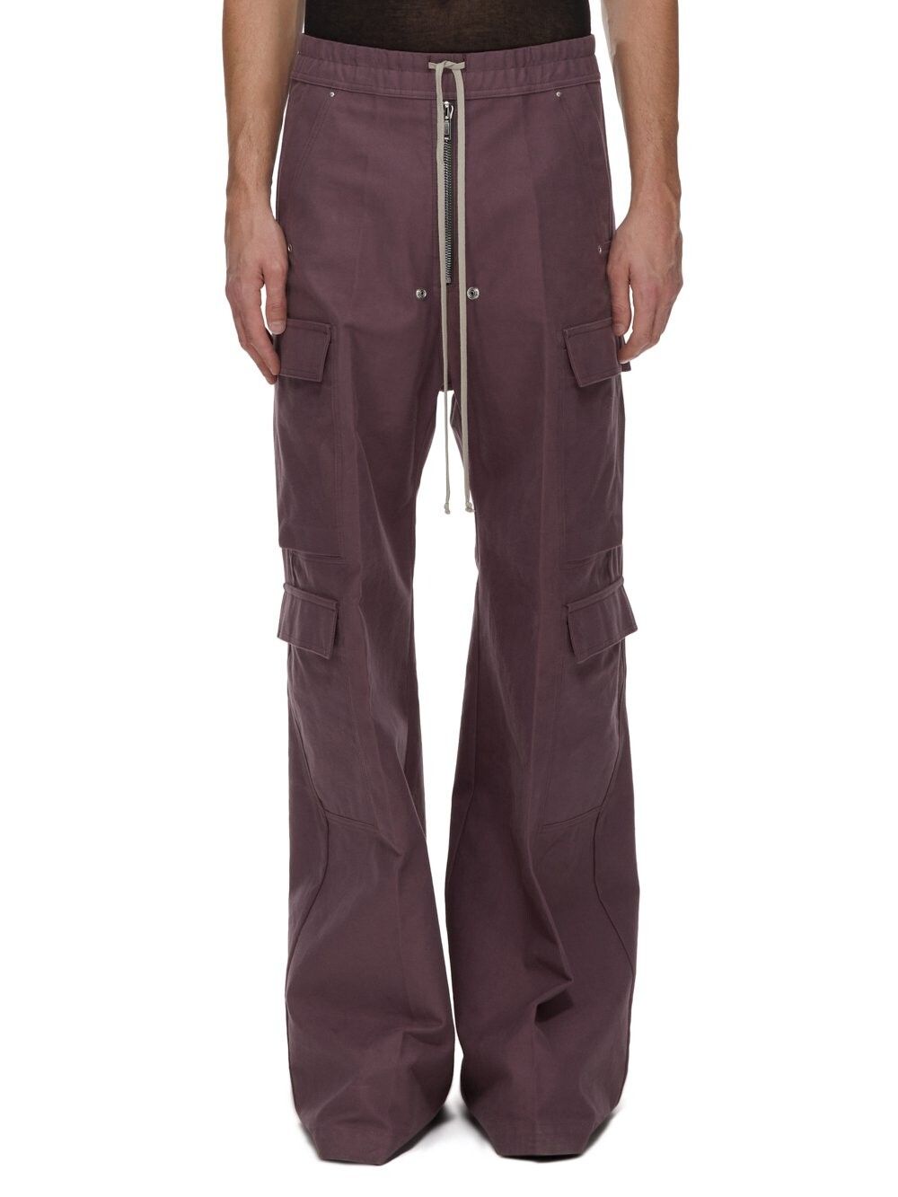 Pre-owned Rick Owens Pants Jeans Trousers Cargo Workwear Leather Waxed In Plum