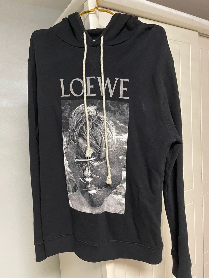 Loewe LOEWE Masked portrait letter stamp logo hoodie Size L / US 10 / IT 46 - 1 Thumbnail
