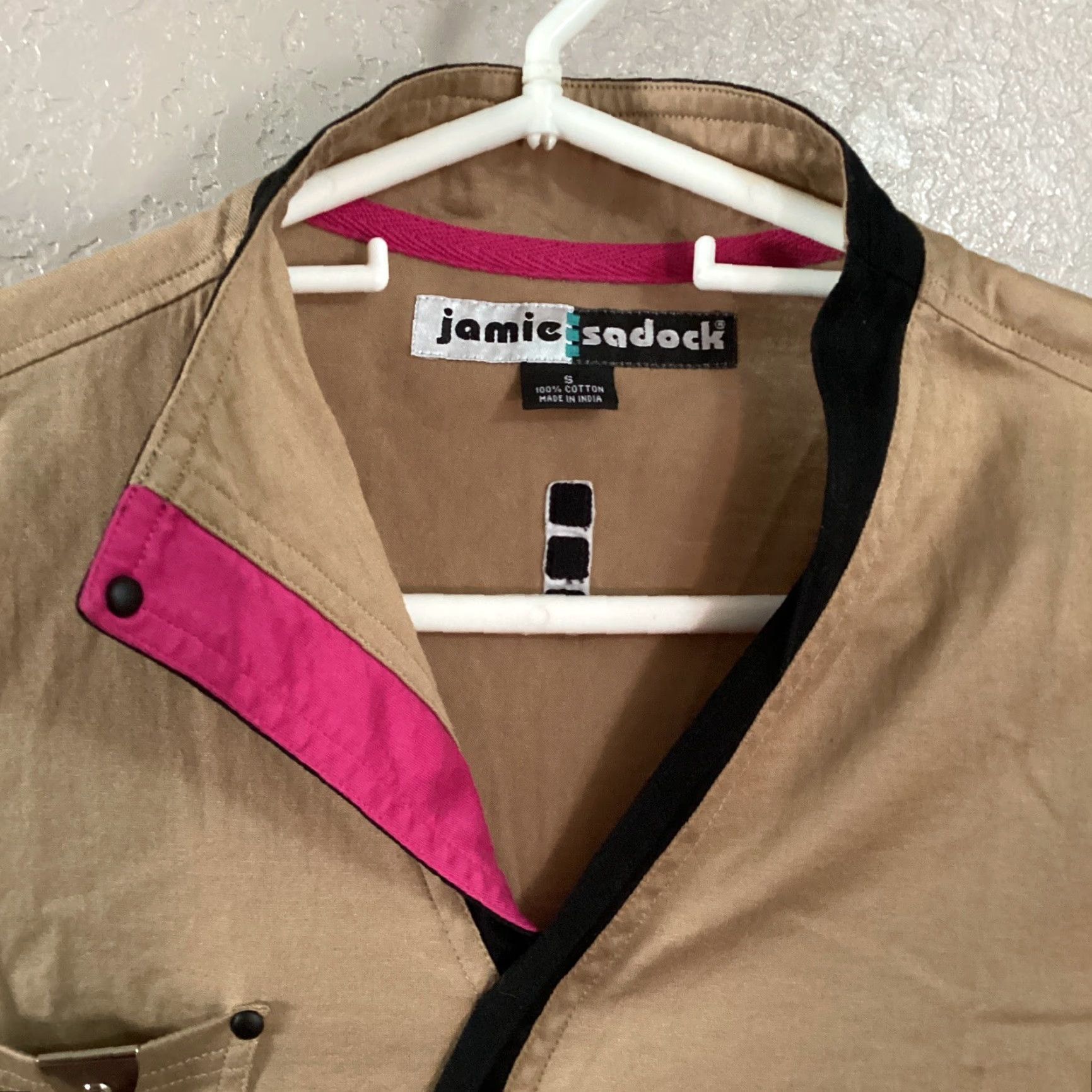 Pinko Jamie Sadock Womens Top Short Sleeve Brown Black Pink Studded Golf Tennis Size S V-Neck Pullover Casual Shirt Womens Modern Sports Golf Size S / US 4 / IT 40 - 5 Thumbnail
