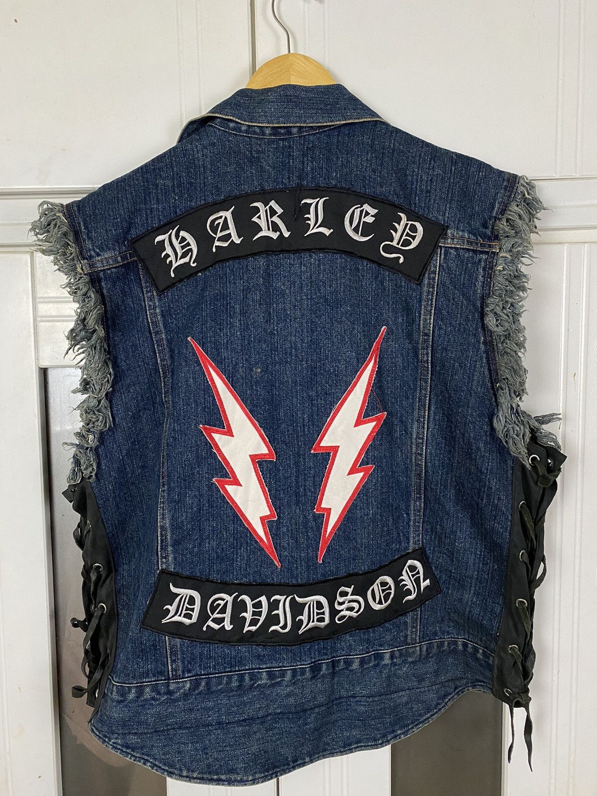 image of Biker Denim x Vintage Outlaw Gear Bike Town in Blue, Men's (Size XL)