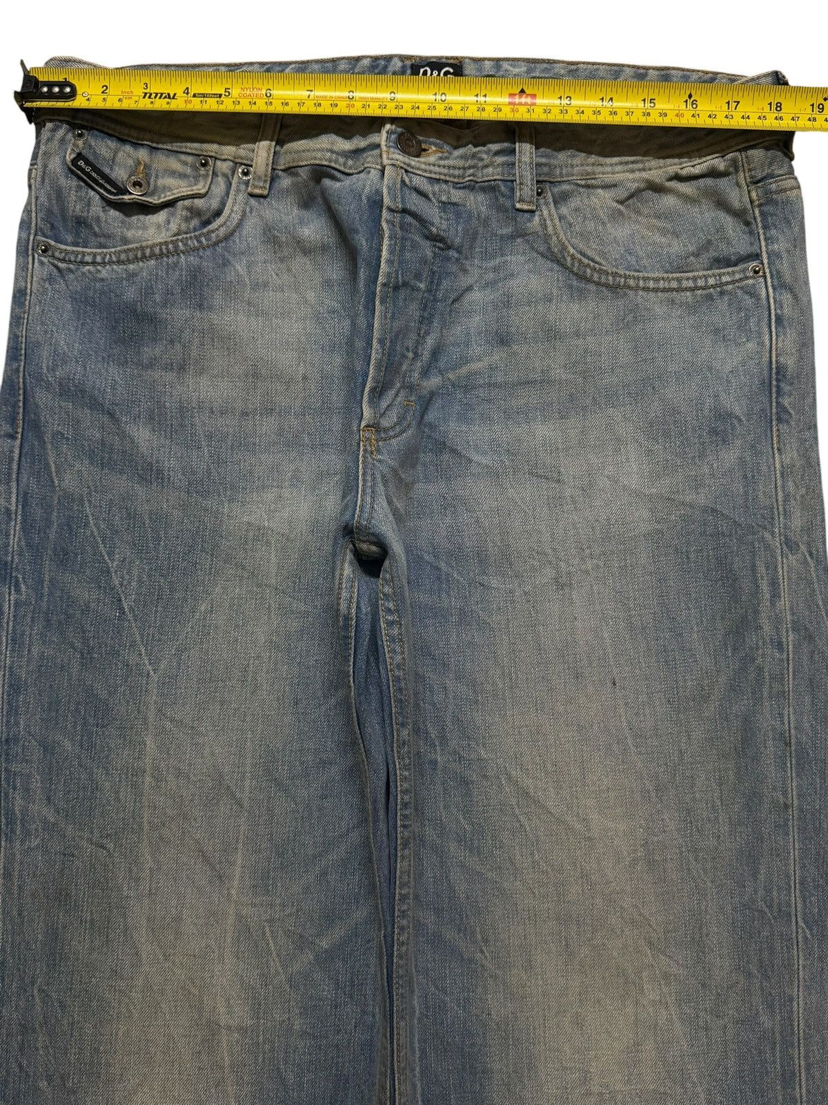 Dolce & Gabbana Vintage 90s Dolce & Gabbana Blue Faded Wash Wide Leg Loose Size US 36 / EU 52 - 8 Thumbnail